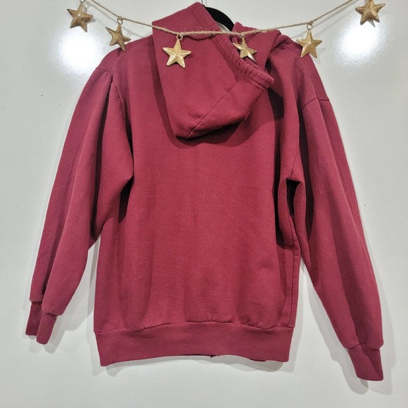 Coconut Creek Trading Put In Bay Red Fleece Jacket Hood Pockets Size Medium - Picture 2 of 6